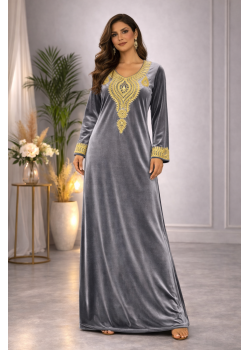 كلابية مخمل مطرزة بلمسة ملكية 300  - فضي