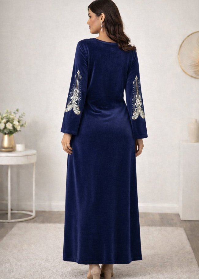 301 كلابية مخمل الماز  - كحلي