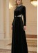 4002 فستان مخمل  - اسود