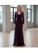 Purple Velvet Evening Gown with Pearl Embellishments 4004  - purpul