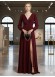 Funkelndes Abendkleid mit hohem Beinschlitz 4006  - Bordeaux