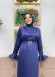 4007 فستان ساتان  - deep blue