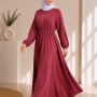 4069  فستان قطن ببيونة - pink