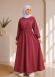 4069  فستان قطن ببيونة - زهر