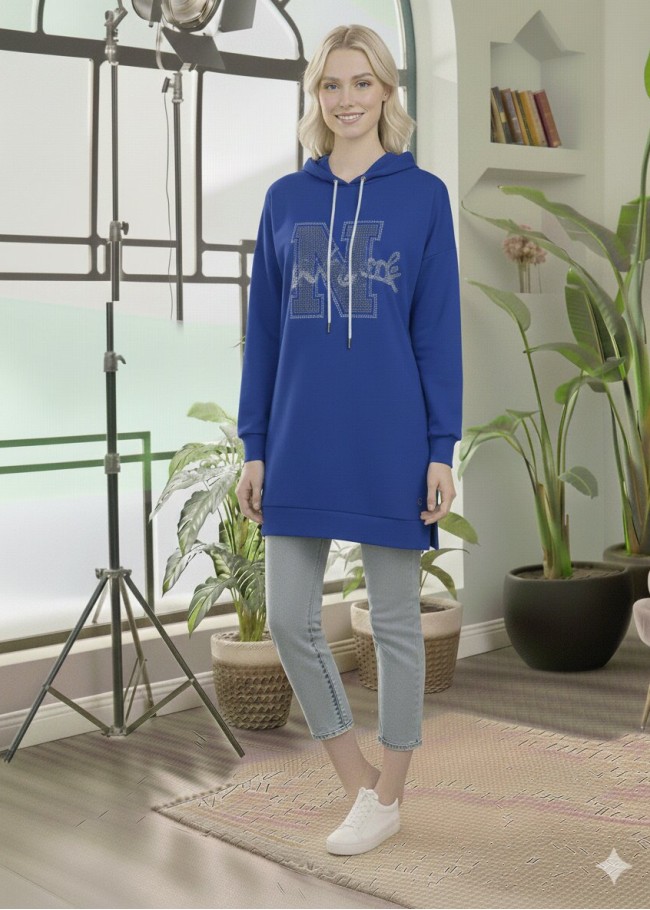 101 تونيك كبيشون طويل - ازرق