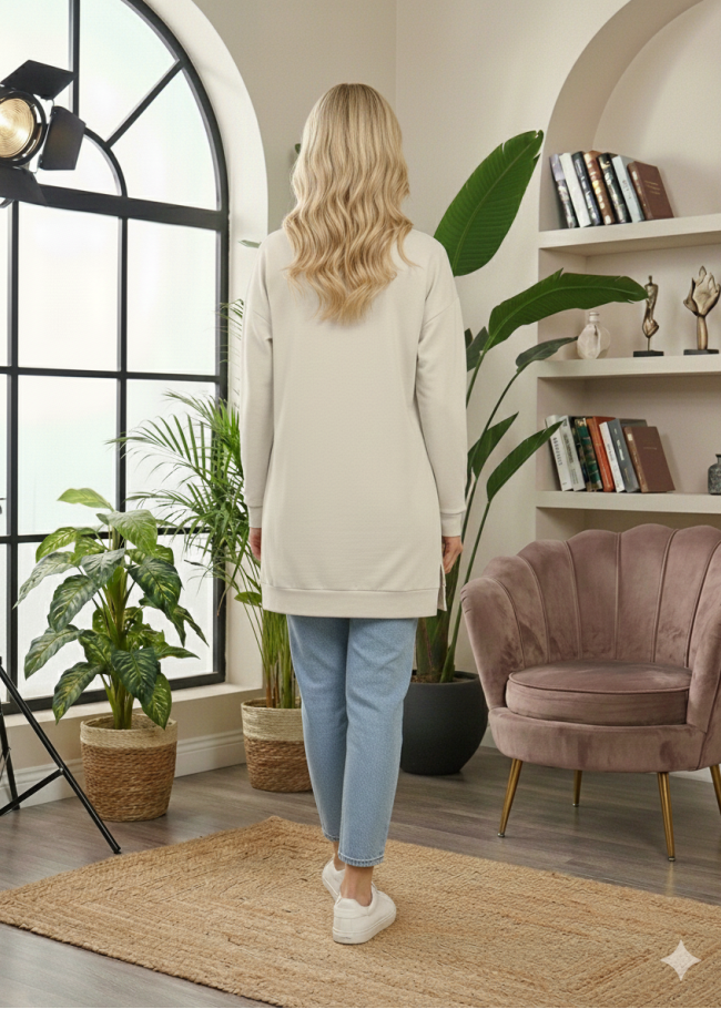 102 تونيك 4قلوب  - بيج