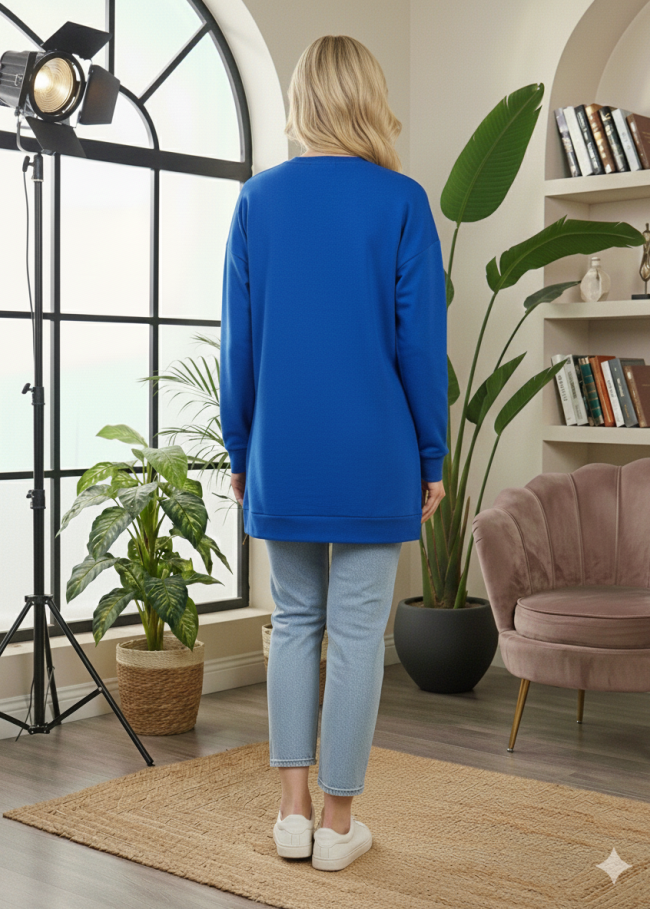 103 تونيك كتابة ع الصدر - blue