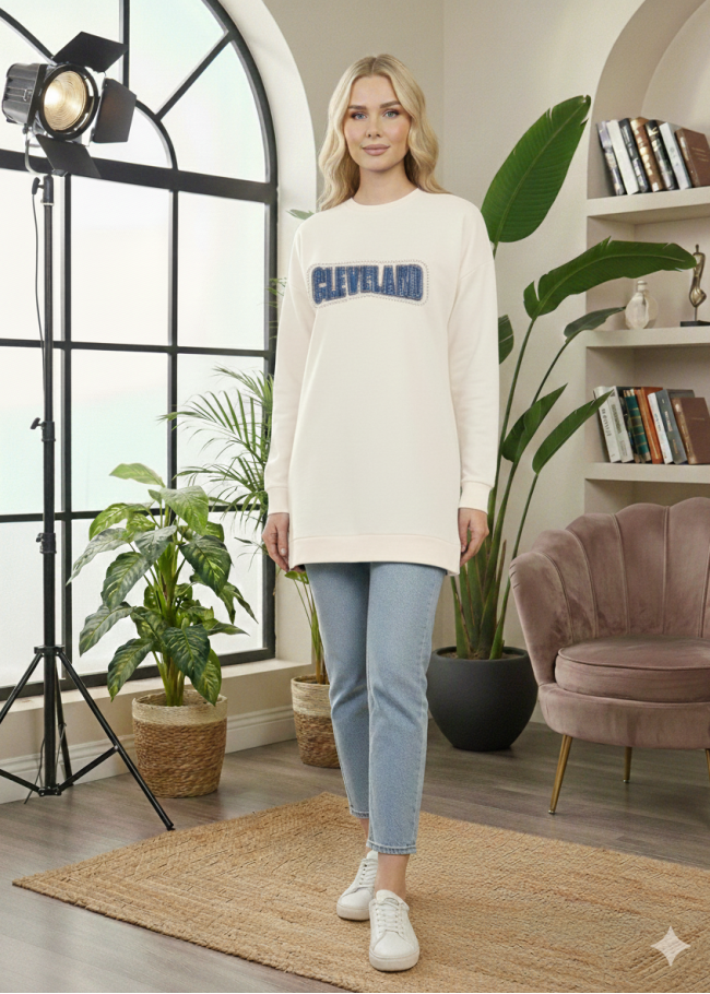 103 تونيك كتابة ع الصدر - white