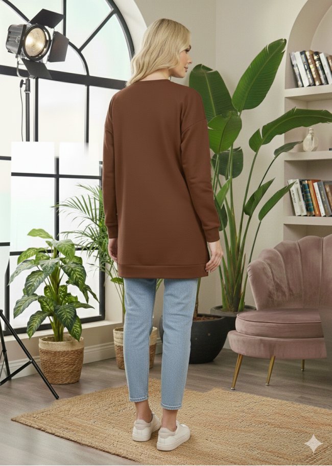 103 تونيك كتابة ع الصدر - brown