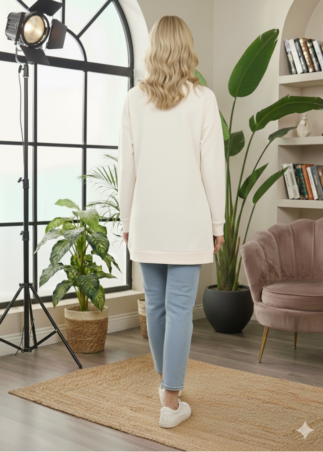 103 تونيك كتابة ع الصدر - white