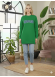 Long Cotton Sweatshirt with Stylish Print 103 - green