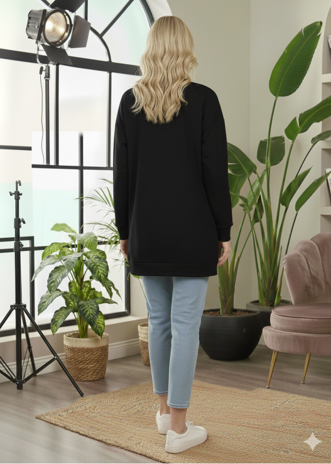 103 تونيك كتابة ع الصدر - black