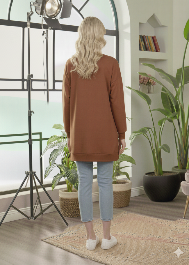 104 تونيك قلبين و girl - بني