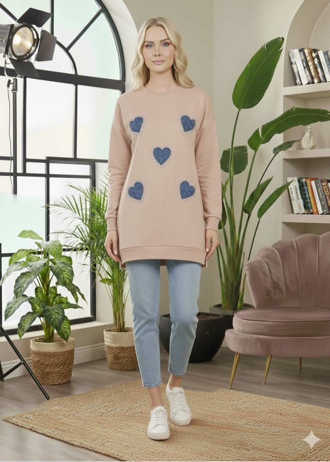 105 تونيك 5 قلوب  - بيج