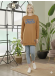 Long Cotton Sweatshirt with Trendy Print 106 - tan