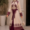 Luxuriöser zweiteiliger Kaftan mit Plissee 4127 - Bordeaux