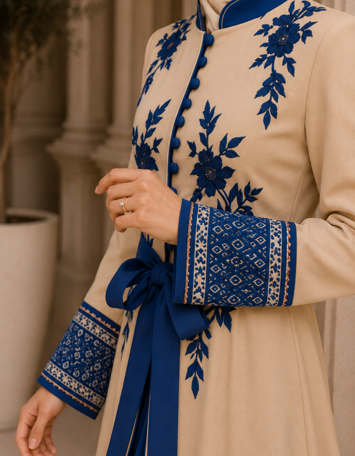 قفطان كريب 4127  - Babyblau