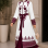 Luxuriöser zweiteiliger Kaftan mit Plissee 4127 - Rot