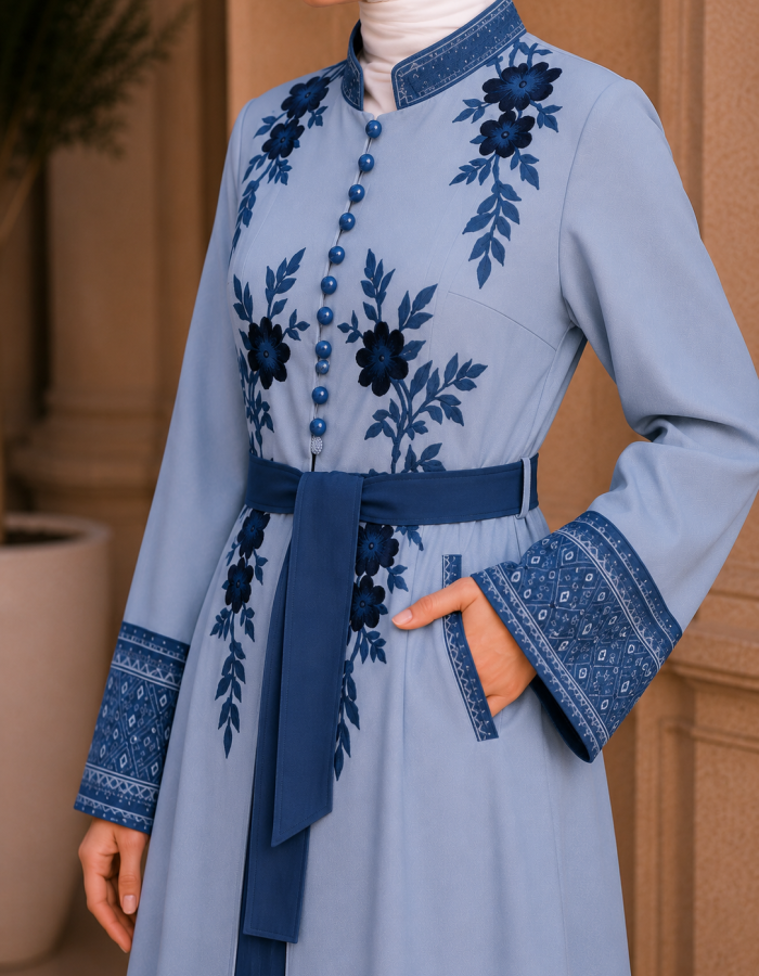 قفطان كريب 4127  - Blau