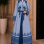 Luxuriöser zweiteiliger Kaftan mit Plissee 4127 - Blau