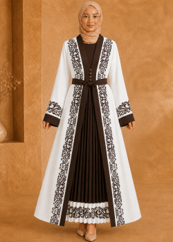 4129 قفطان كريب  - بني