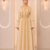 4131  قفطان قطعتين تاج - Beige