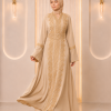 4131  قفطان قطعتين تاج - Beige