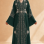 4141  قفطان ياقة دمعة - اخضر