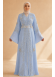 4141  قفطان ياقة دمعة - Babyblau