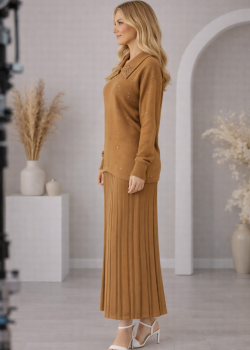 طقم تريكو نسائي راقٍ قطعتين 4201  - شوكو