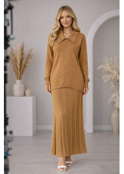 طقم تريكو نسائي راقٍ قطعتين 4201  - شوكو