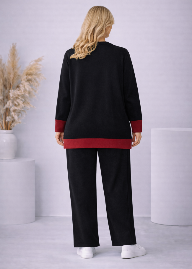 4203 طقم تريكو جيب لونين  - اسود