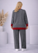 4203 طقم تريكو جيب لونين  - فضي
