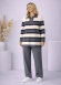4204 طقم تريكو مخطط لونين  - gray