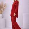4206 طقم تريكو 6 ازرار  - burgundy
