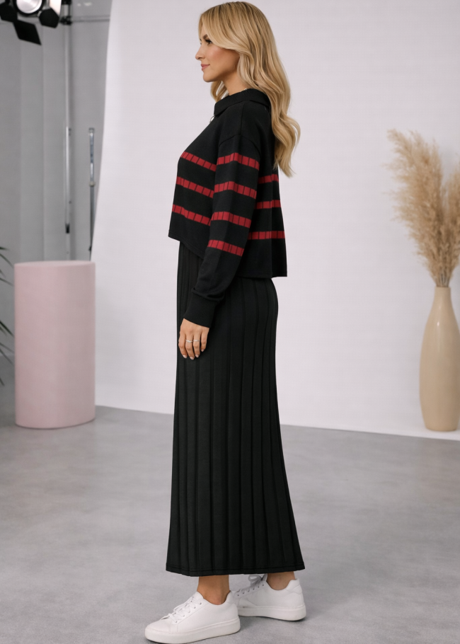 4207 فستان تريكو مكعبات  - حديدي