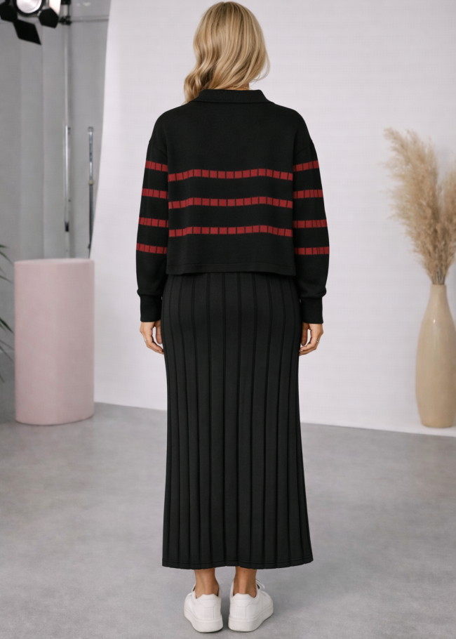 4207 فستان تريكو مكعبات  - حديدي