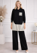 4208 طقم تريكو جيب مخطط - اسود