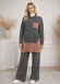 4208 طقم تريكو جيب مخطط - رمادي