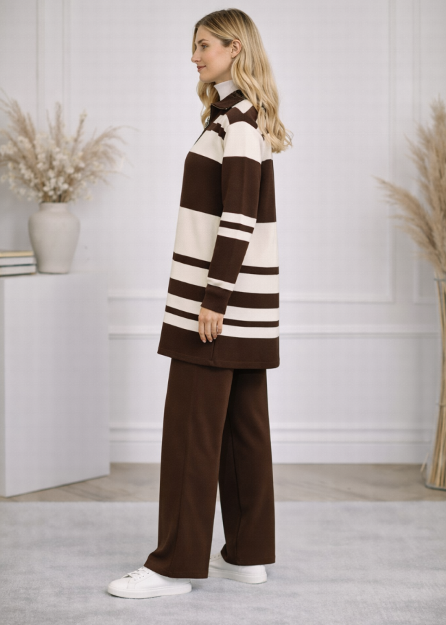 4209 طقم تريكو مقلم عريض  - شوكو كاشف