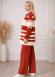 4209 طقم تريكو مقلم عريض  - red