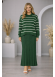 Elegant Women's Two-Piece Striped Knit Dress Set 4210  - khaki