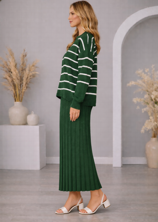 4210 فنسان تريكو ياقة مدورة  - زيتي