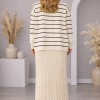 4210 فنسان تريكو ياقة مدورة  - Beige