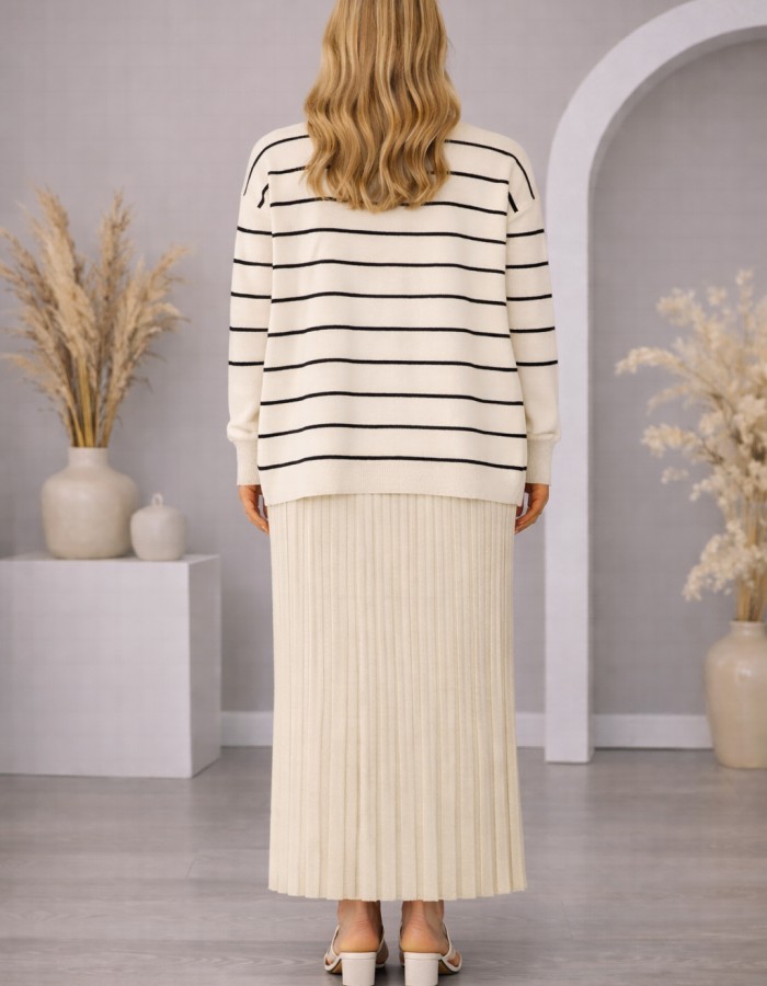 4210 فنسان تريكو ياقة مدورة  - Beige