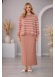 Elegant Women's Two-Piece Striped Knit Dress Set 4210  - pink