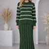 Zweiteiliges Strickkleid mit Rollkragen 4211  - Khaki