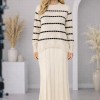 Zweiteiliges Strickkleid mit Rollkragen 4211  - Beige