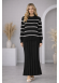 فستان تريكو قطعتين ياقة مدورة 4211  - اسود