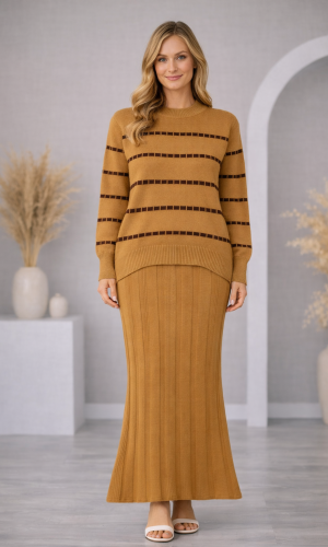 Two-Piece Turtleneck Knit Dress 4211  - ivory